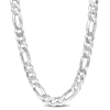 Amour 12.3 Mm Flat Figaro Chain Necklace In 18k Yellow Gold Plated Sterling Silver In Yellow