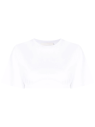 Dion Lee Short Sleeved White T-shirt Open On The Back