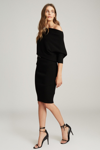 Reiss Lara Off-the-shoulder Stretch-knit Midi Dress In Black