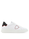 Philippe Model Tres Temple Low In Black And White Leather In White