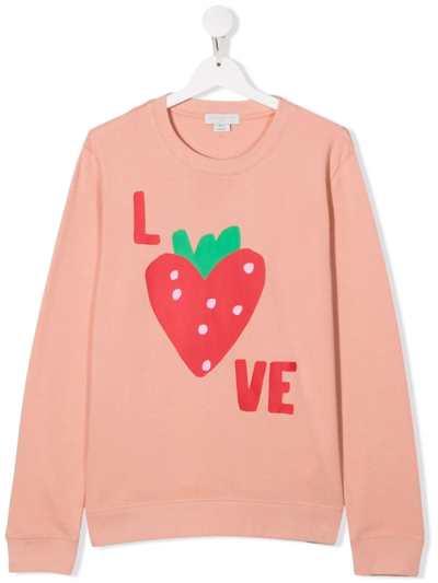 Stella Mccartney Teen Cotton Graphic-print Sweatshirt In Pink