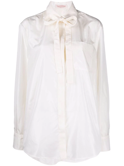 Valentino Long-sleeve Button-fastening Shirt In Neutrals