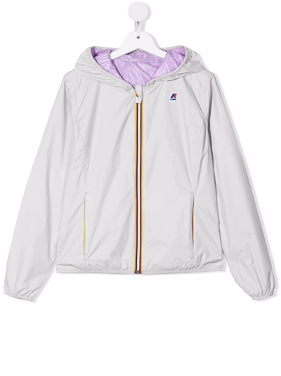 K-way Teen Reversible Hooded Jacket In Grey