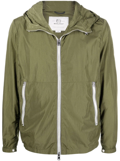 Woolrich Hooded Zip-fastening Jacket In Green
