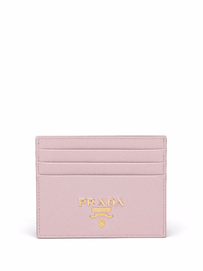 Prada Logo Lettering Cardholder In Purple