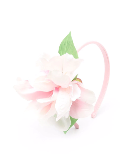 Piccola Ludo Kids' Floral-appliqué Thin Headband In Pink