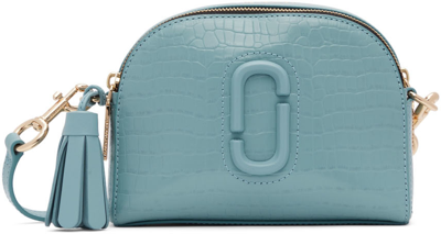 Marc Jacobs The Shutter Croc-embossed Leather Crossbody Bag In 459 Stone Blue