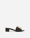 Dolce & Gabbana Iguana-print Calfskin Mules With Dg Logo In Black