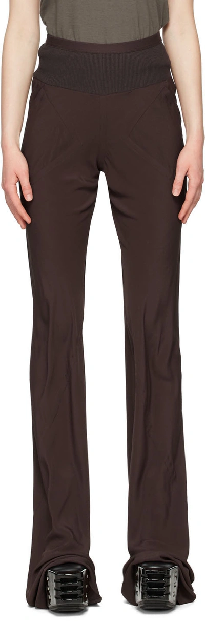 Rick Owens Brown Acetate Lounge Pants In 64 Oxblood