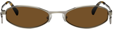 Marine Serre A123ss22x Swirl Oval-frame Steel And Acetate Sunglasses In Silver