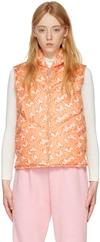 Erl Reversible Quilted Logo-print Shell Down Gilet In Orange