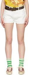 Erl White Denim Shorts In 1 Optic White