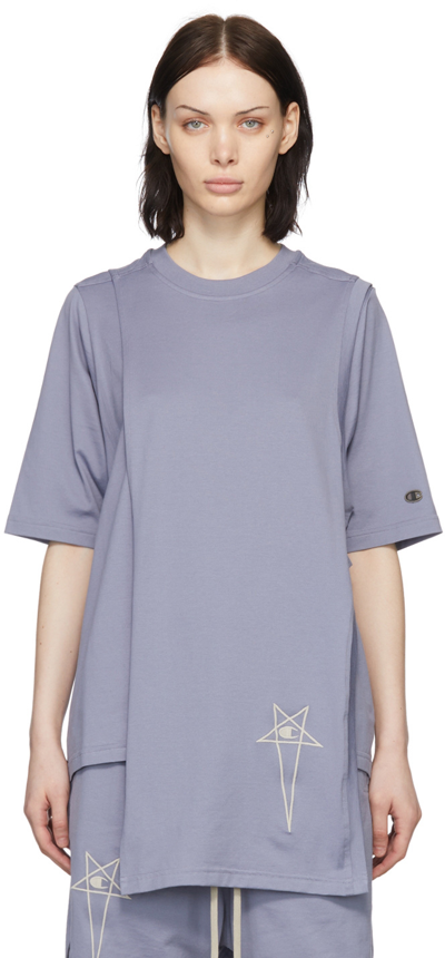 Rick Owens Purple Champion Edition Toga T-shirt In Blue