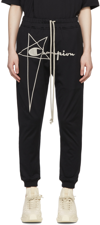 RICK OWENS BLACK CHAMPION EDITION ORGANIC COTTON LOUNGE PANTS