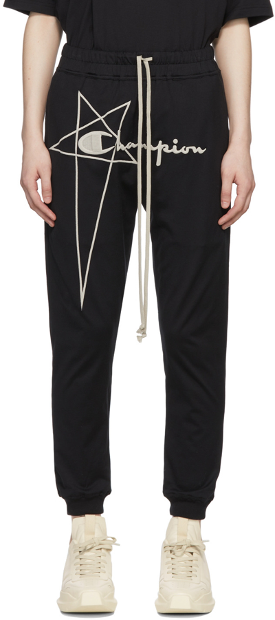 Rick Owens Black Champion Edition Organic Cotton Lounge Pants