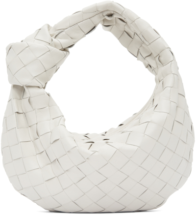 Bottega Veneta White Mini Jodie Bag In 9009 White Gold