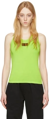 Vtmnts Green Barcode Tank Top In Neon Green
