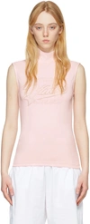 Vtmnts Pink Viscose Turtleneck In Baby Pink