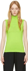 Vtmnts Green Viscose Turtleneck In Neon Green