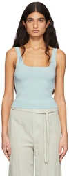 Vince Square Neck Tank Top In Blue