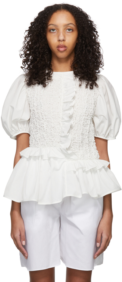 Cecilie Bahnsen White Carrie Blouse In Weiss