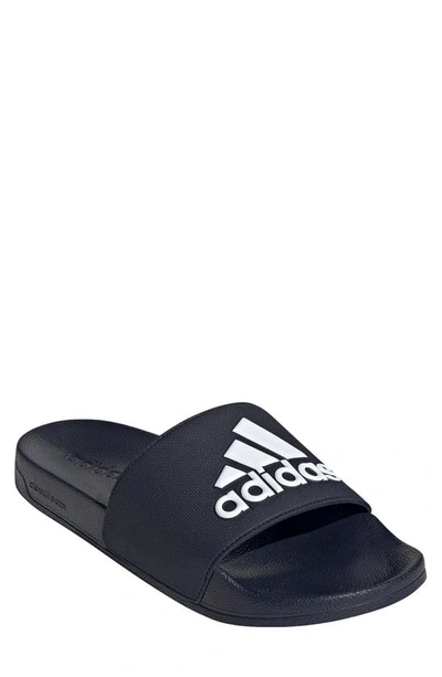 Adidas Originals Adilette Shower Slide In Legend Ink/ftwr White