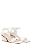 Torgeis Candida Ankle Strap Block Heel Sandal In White