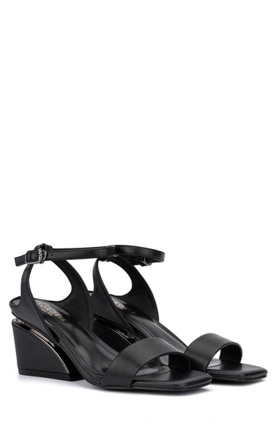 Torgeis Candida Ankle Strap Block Heel Sandal In Black