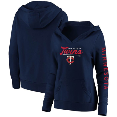 Fanatics Plus Size Navy Minnesota Twins Core High Class Crossover Pullover Hoodie