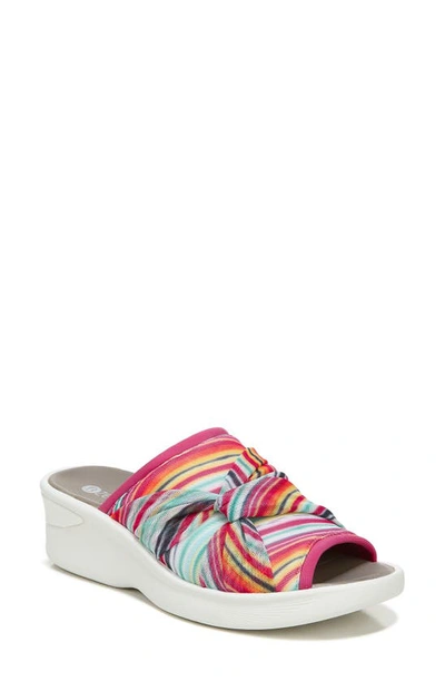 Bzees Smile Ii Wedge Slide Sandal In Multi