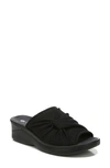 Bzees Smile Ii Wedge Slide Sandal In Black Lace