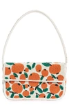 Staud Tommy Beaded Oranges Shoulder Bag In Oranges/ Cream