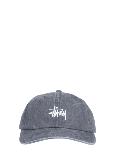 Stussy Low Pro Washed Stock Hat In Charcoal