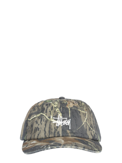 Stussy Low Pro Washed Stock Hat In Military Green