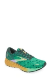 Brooks Men's Ghost 14 Running Sneakers From Finish Line In Bright Green/gables/gold