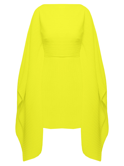 Solace London Chanton Oversized-sleeves Dress In Yellow