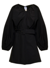 PATOU PATOU WOMANS BLACK COTTON DRESS WITH BELT