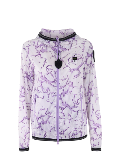Blauer Floral Contrast-trimmed Track Jacket In Lilac