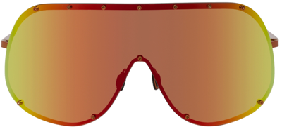 Rick Owens Oversized Shield-frame Sunglasses In Orange