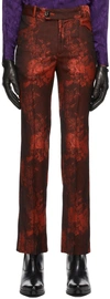 ERNEST W BAKER RED VIRGIN WOOL TROUSERS