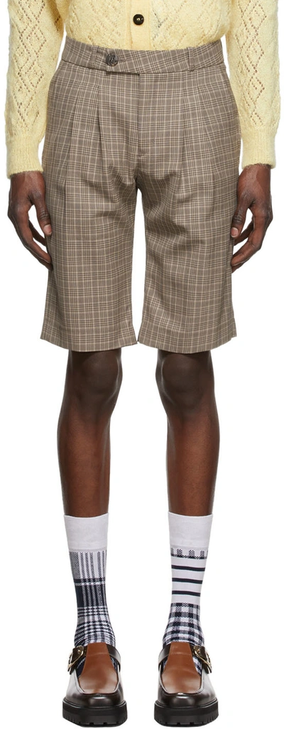 Ernest W Baker Brown Check Shorts