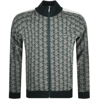Lacoste Men's Full-zip Jacquard Monogram Sweatshirt In Green