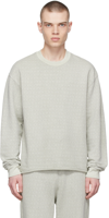 John Elliott Raw Edge Jacquard Terry Crewneck In Washed Dust