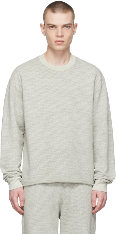 John Elliott Raw Edge Jacquard Terry Crewneck In Beige