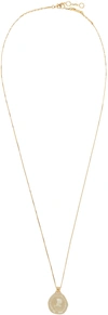 BOTTEGA VENETA GOLD & TAUPE SEAL NECKLACE