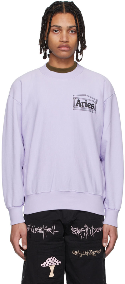 Aries Logo-print Cotton Sweatshirt In Pink