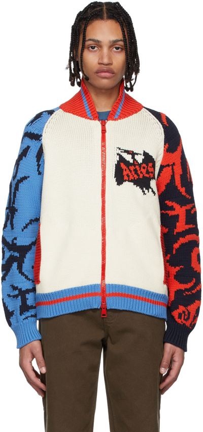 Aries Pterodactyl Graphic-print Cotton-blend Bomber Jacket In Multi-colour