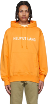 Helmut Lang Cotton Logo Print Hoodie In Apricot