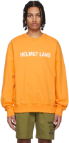Helmut Lang Cotton Logo Print Crewneck Sweatshirt In Apricot
