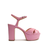 Schutz Keefa Leather Ankle-strap Platform Sandals In Club Rose